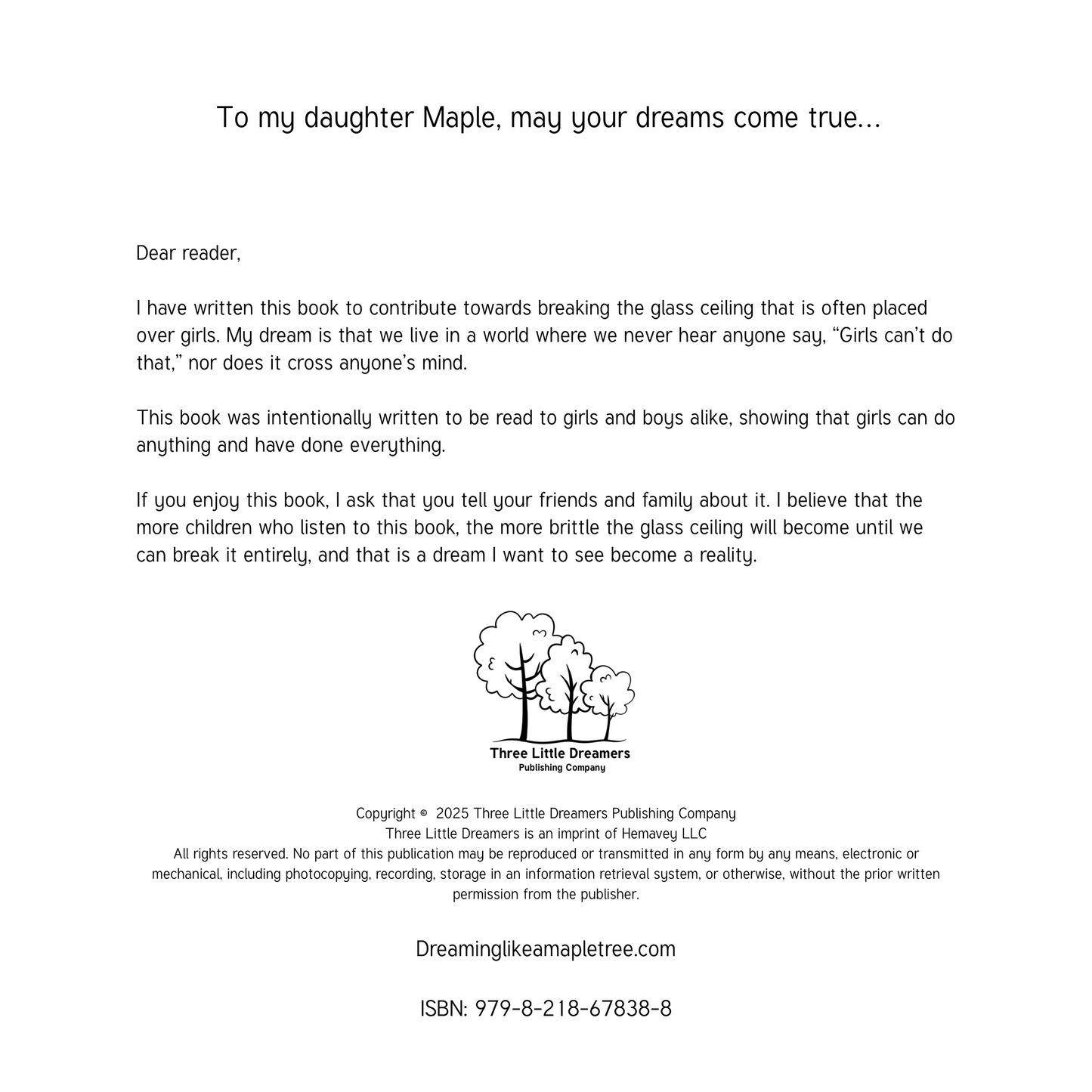 Dreaming Like a Maple Tree: An Empowering Children's Book About Confidence & Imagination (Hardcover)